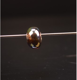1 perle de verre trou 5 mm oeillets argent massif aurae