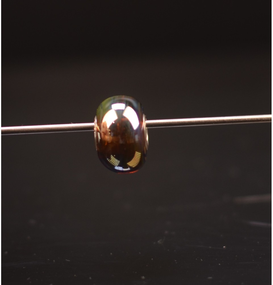 1 perle de verre trou 5 mm oeillets argent massif aurae