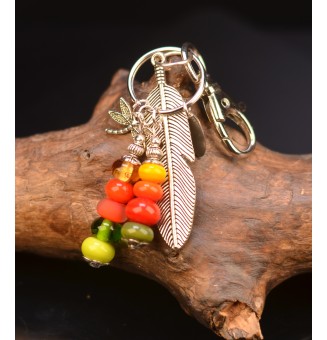 bijou de sac  ( ou porte clés) perles de verre Multicolore
