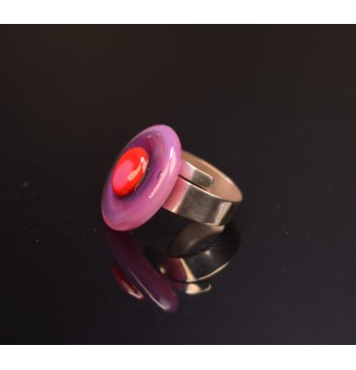 cabochon "violet et rouge"...