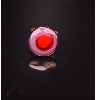 cabochon "rouge VIOLET" pour bague ou collier interchangeable en verre  (sans le support )