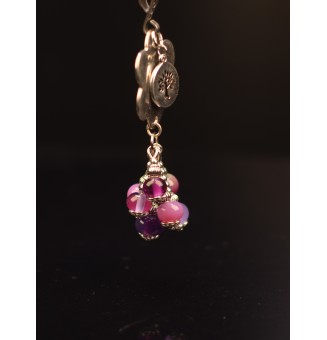 collier avec perles de verre 70 cm "violet différents tons"