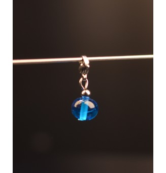 Charm "turquoise" avec perles de verre sur mousqueton pour collier ou bracelet