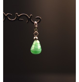 Charm "mer des caraibes" avec perles de verre sur mousqueton pour collier ou bracelet