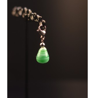 Charm "mer des caraibes" avec perles de verre sur mousqueton pour collier ou bracelet