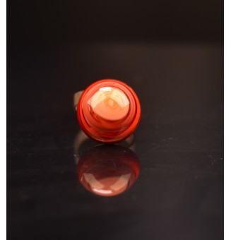 cabochon "abricot rouge orange" pour bague ou collier interchangeable en verre  (sans le support )