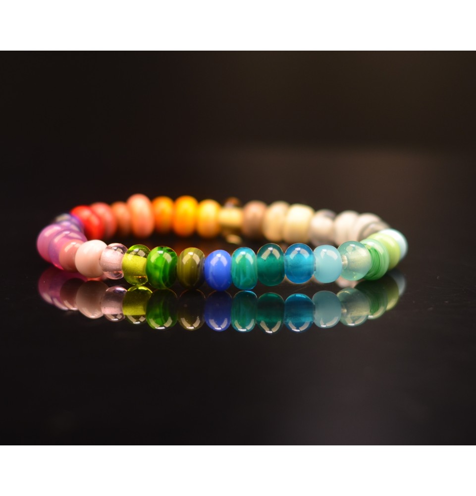 Bracelet perles de verre multicolore bijoux perles de verre