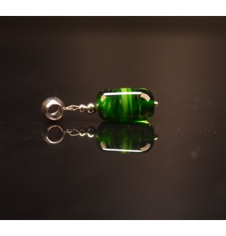 Charm "vert rosetta" avec perles de verre sur beliere pour collier ou bracelet