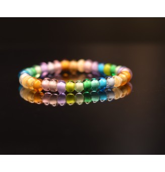 bracelet elastique multicolore translucide