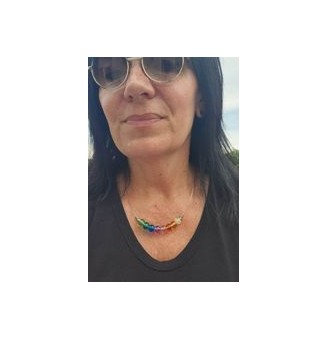 Collier 45 cm + 3 cm "MULTICOLORE translucide" en fil nylon translucide semi rigide