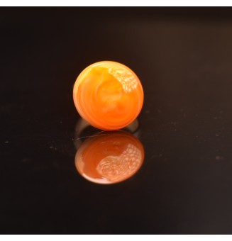cabochon "orange" pour bague ou collier interchangeable en verre  (sans le support )