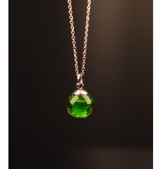 collier avec perles de verre 45 cm "vert rosetta"