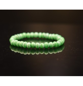Bracelet élastique (17 à 17 cm) en perles de verre filé "mer des caraibes"