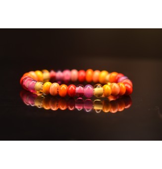 Bracelet élastique en perles de verre filé "multicolore"