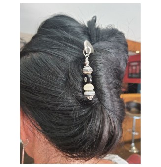 Pic a chignon cheveux avec perles de verre filé au chalumeau