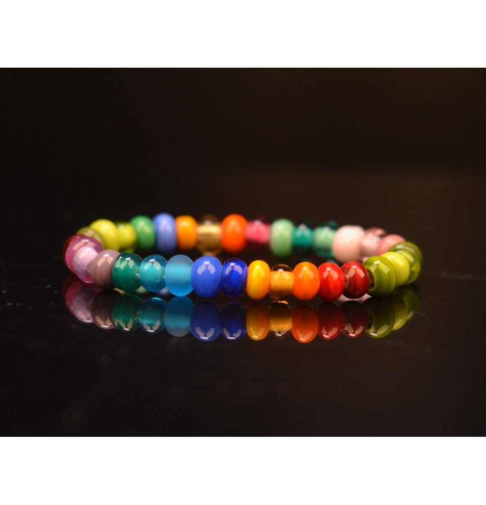Bracelet en perles multicolores, Rainbow