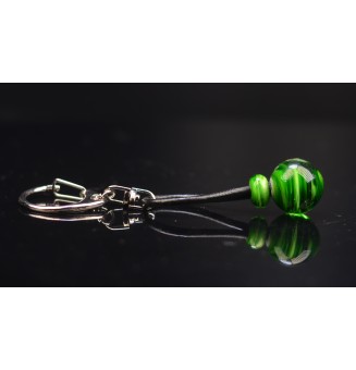 Porte clés, bijou de sac  "vert rosetta" ( ou porte clés) perles de verre