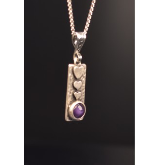 Collier avec perles de verre "voilet"  45 cm