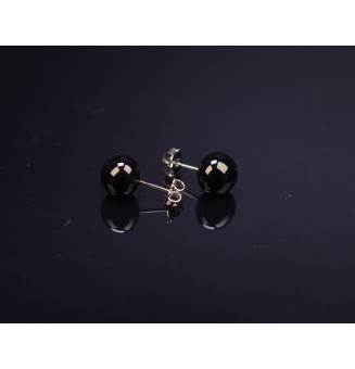 puces d'oreilles noires 6mm Acier Inoxydable en verre