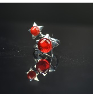 Bague étoile 2 perles de...