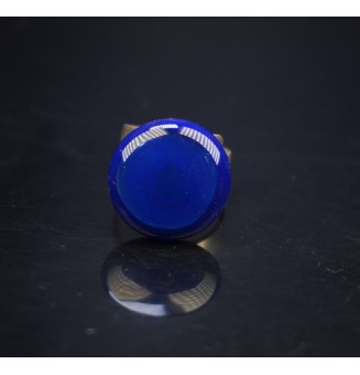 cabochon "bleu" pour bague ou collier interchangeable en verre  (sans le support )