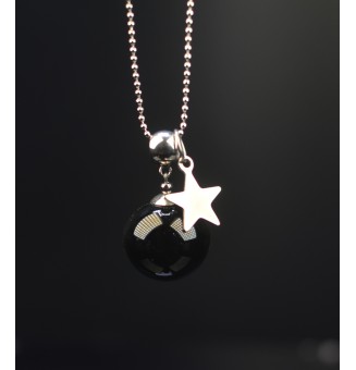 collier étoile 70 cm "NOIR" perles de verre filé au chalumeau