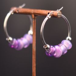 Boucles d'oreilles artisanales en verre